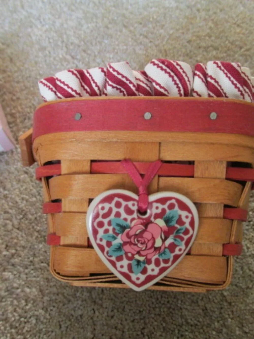Longaberger 1995 Sweet Sentiment basket set plus extras
